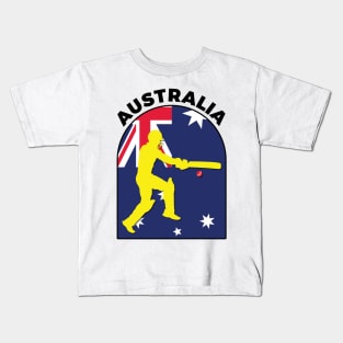 Australia Cricket Batsman Australia Flag Kids T-Shirt